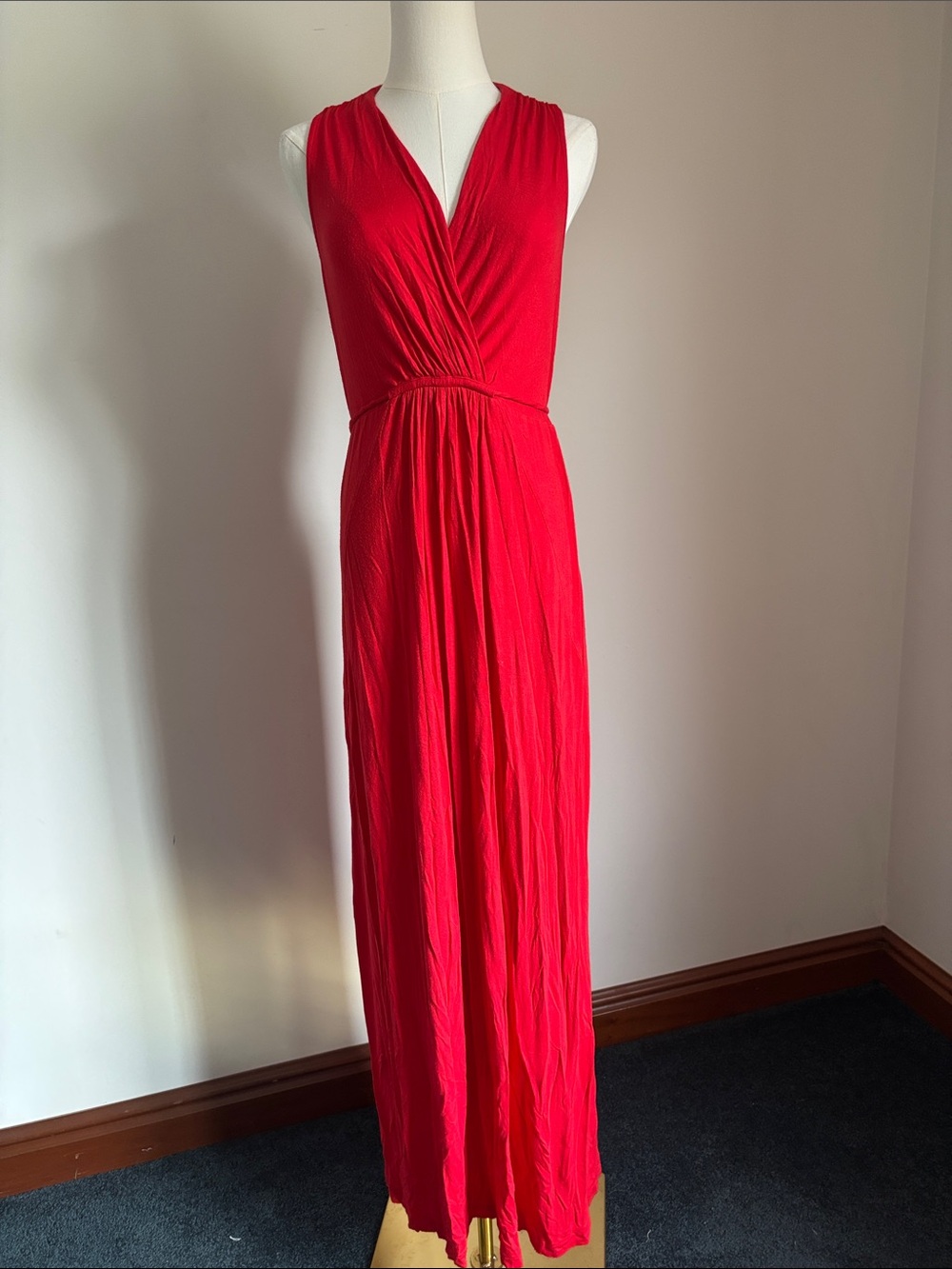 Motherhood Maternity Bright Red Sleeveless Wrap-Style Maxi Dress